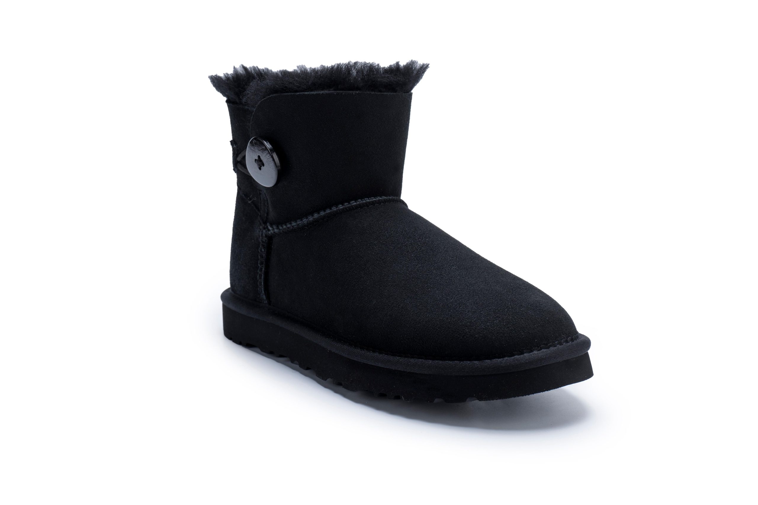 Wood Button Normal Tube Sheepskin Boots - Image 4