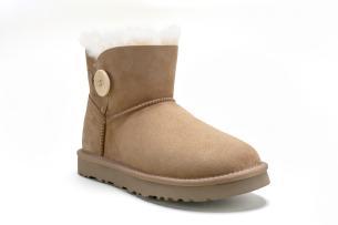 Wood Button Normal Tube Sheepskin Boots - Image 3